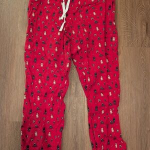Vineyard Vines Red Pajama Pants with Dog Print